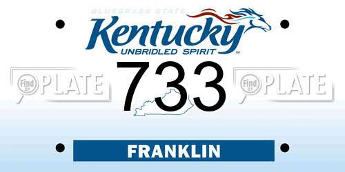 733 Kentucky License Plate
