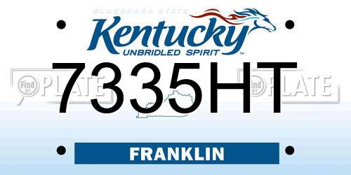 7335HT Kentucky License Plate