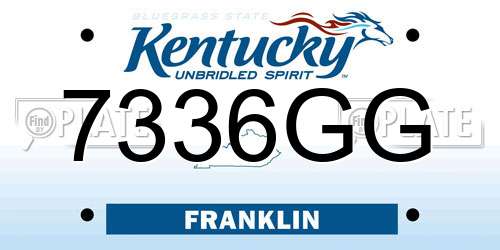 7336GG Kentucky License Plate