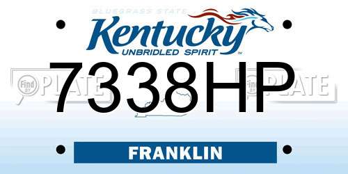 7338HP Kentucky License Plate