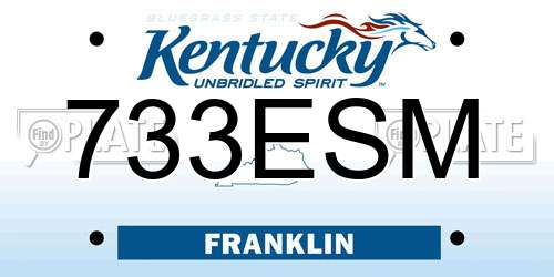 733ESM Kentucky License Plate
