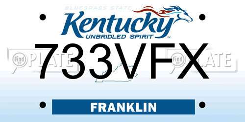 733VFX Kentucky License Plate