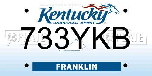 733YKB Kentucky License Plate