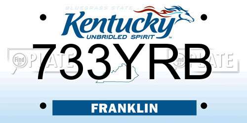 733YRB Kentucky License Plate