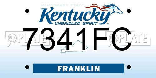 7341FC Kentucky License Plate