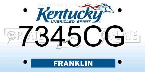 7345CG Kentucky License Plate