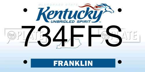 734FFS Kentucky License Plate