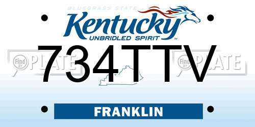 734TTV Kentucky License Plate