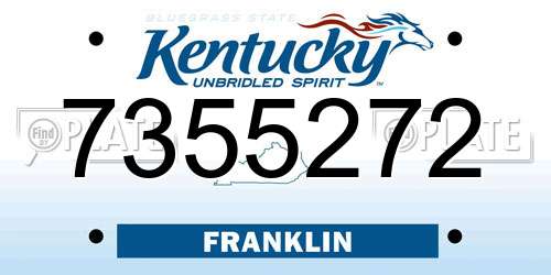 7355272 Kentucky License Plate