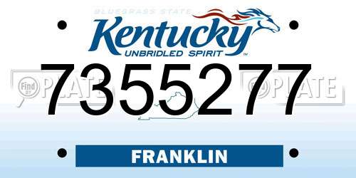 7355277 Kentucky License Plate