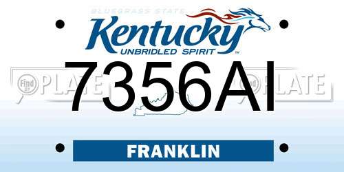 7356AI Kentucky License Plate