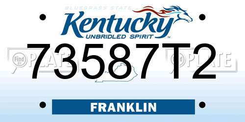 73587T2 Kentucky License Plate