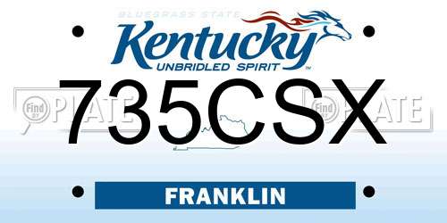 735CSX Kentucky License Plate