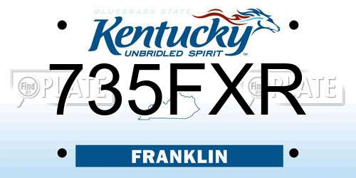 735FXR Kentucky License Plate