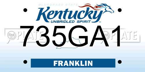 735GA1 Kentucky License Plate