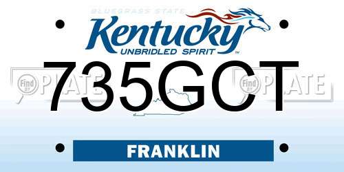 735GCT Kentucky License Plate