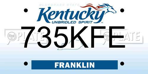 735KFE Kentucky License Plate