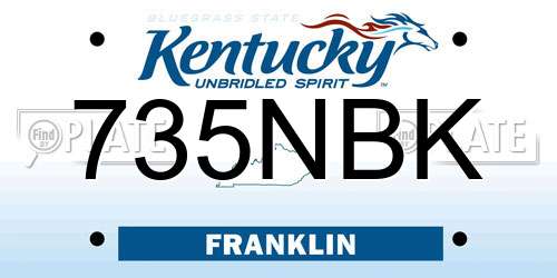 735NBK Kentucky License Plate