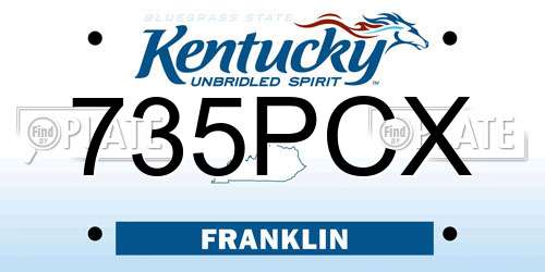 735PCX Kentucky License Plate