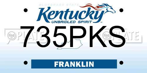 735PKS Kentucky License Plate