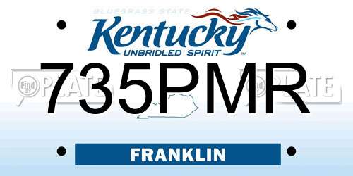 735PMR Kentucky License Plate