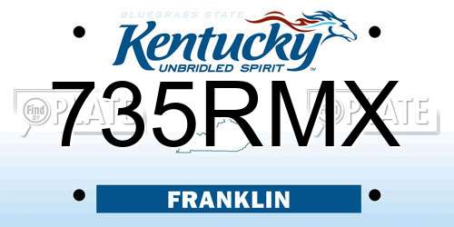 735RMX Kentucky License Plate