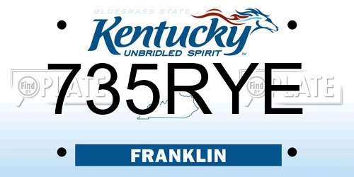 735RYE Kentucky License Plate