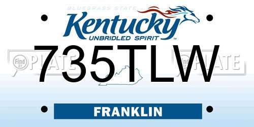 735TLW Kentucky License Plate
