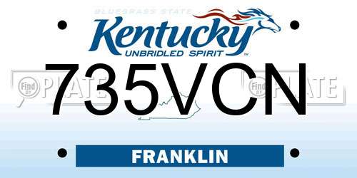 735VCN Kentucky License Plate
