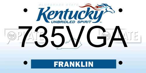 735VGA Kentucky License Plate