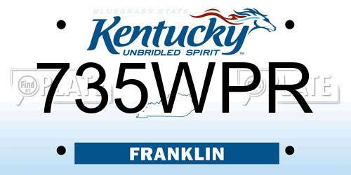 735WPR Kentucky License Plate