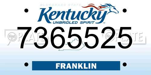 7365525 Kentucky License Plate