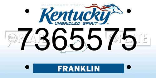 7365575 Kentucky License Plate