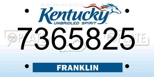 7365825 Kentucky License Plate
