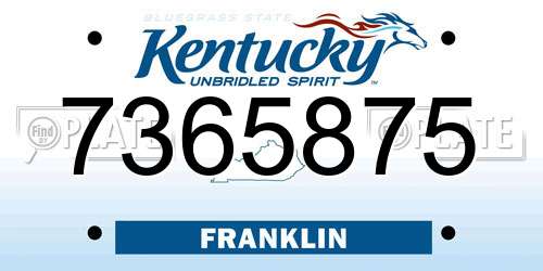 7365875 Kentucky License Plate