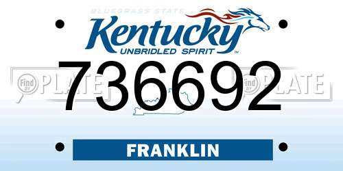 736692 Kentucky License Plate