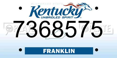 7368575 Kentucky License Plate