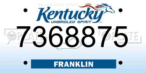 7368875 Kentucky License Plate