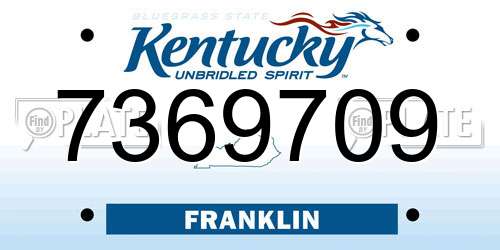 7369709 Kentucky License Plate