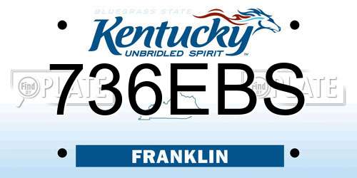 736EBS Kentucky License Plate