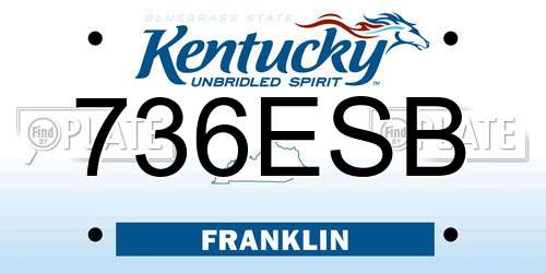 736ESB Kentucky License Plate