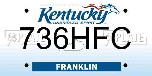 736HFC Kentucky License Plate