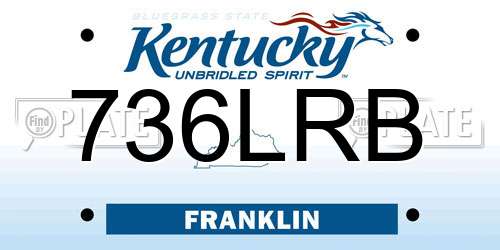 736LRB Kentucky License Plate