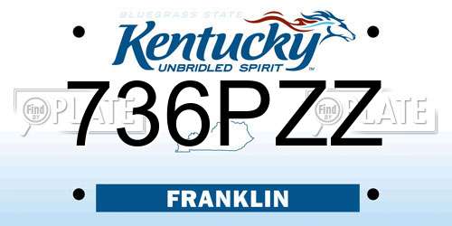 736PZZ Kentucky License Plate