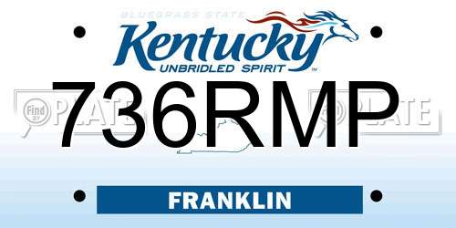 736RMP Kentucky License Plate