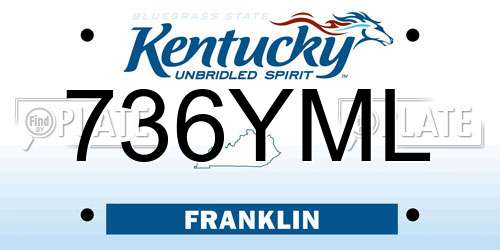 736YML Kentucky License Plate