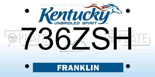 736ZSH Kentucky License Plate
