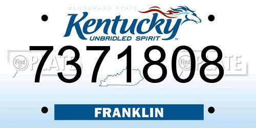 7371808 Kentucky License Plate