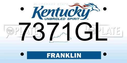 7371GL Kentucky License Plate