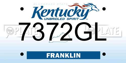 7372GL Kentucky License Plate